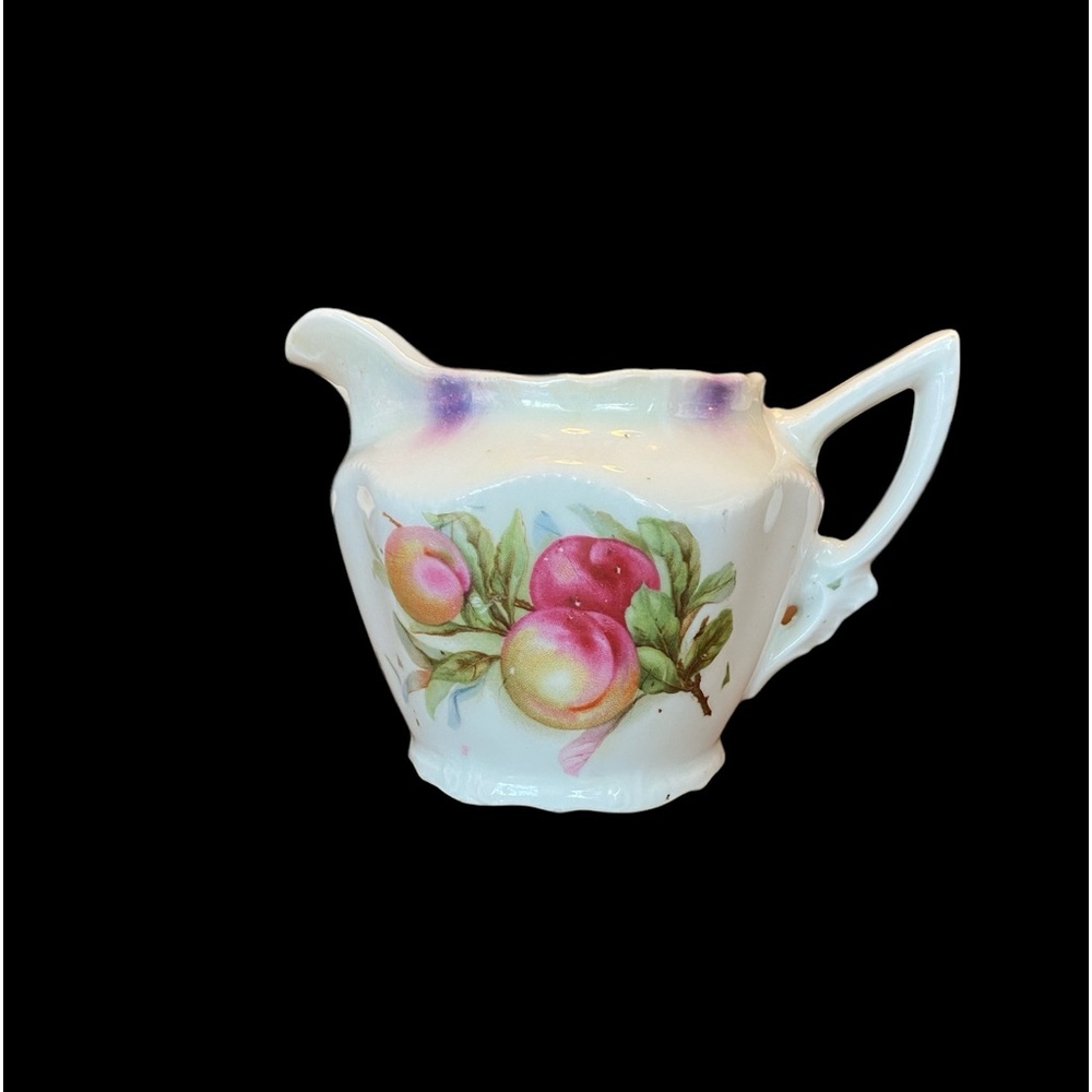 Antique Johann Seltmann Bavaria Germany Porcelain Creamer Pitcher Fruit Motif